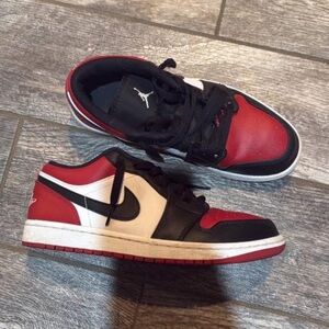 Jordan Black, Red, and White Low-Top Sneakers